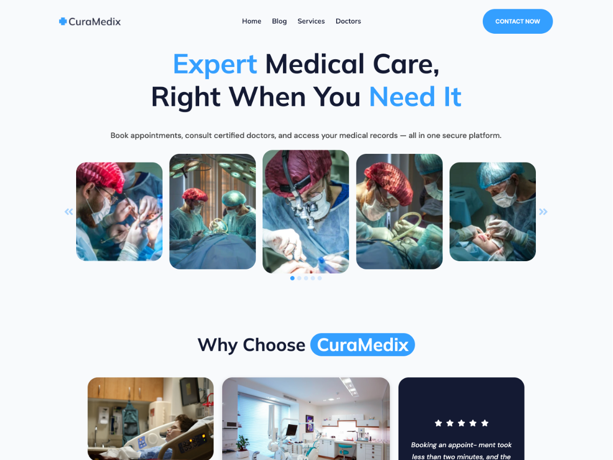 curamedix wordpress theme banner