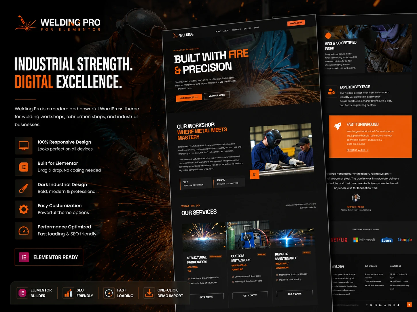 Welding Pro for Elementor - Industrial WordPress theme